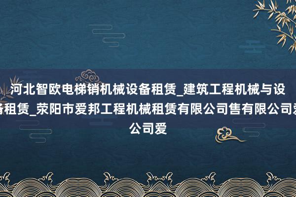 河北智欧电梯销机械设备租赁_建筑工程机械与设备租赁_荥阳市爱邦工程机械租赁有限公司售有限公司爱